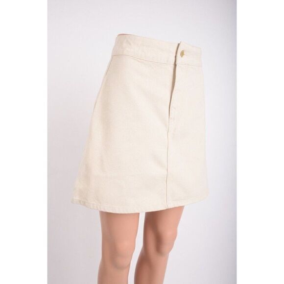 Triarchy Womens Ms.Triarchy Off White Short Denim Skirt XS EU 25 3009-201 New - Picture 2 of 8
